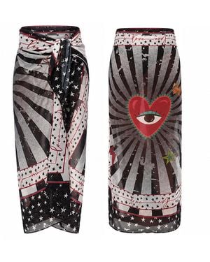 LOVEIST STORE Manet Artistic Print Sarong Pareo - Black