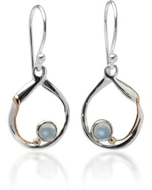 Isla Silver Elegant Moonstone Earrings - Metallic