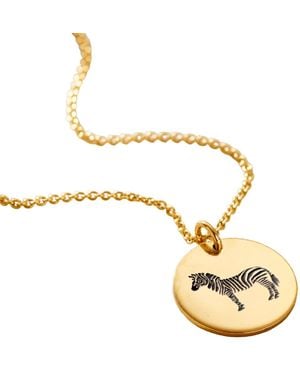 Posh Totty Designs Plated Zebra Spirit Animal Necklace - Metallic