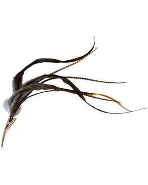 Romer Millinery Neutrals Feather Clip For Hair, Hats, Turbans, Lapel Neutrals - Brown