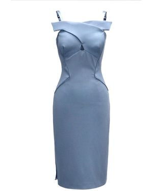 Smart and Joy Cross-Heart Bustier Dress - Blue
