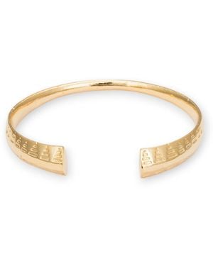 Kybele Studio Inscribed Minimalist Cuff - White