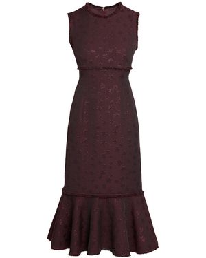 Santorelli Andi Midi Sheath Dress With Flared Skirt Panel - Purple