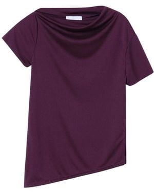 Dāl the Label Asymmetrical Short Sleeve Top Raisin - Purple
