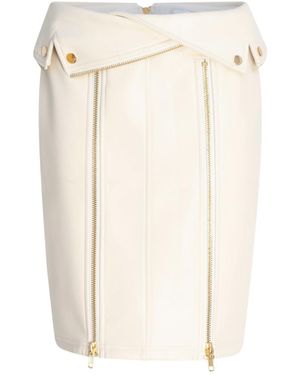 Circular Path Neutrals Biker Vegan Leather Skirt - Natural