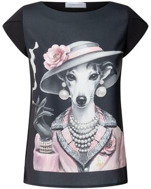 The Extreme Collection T-Shirt With Petal Sleeves Camelia - Black