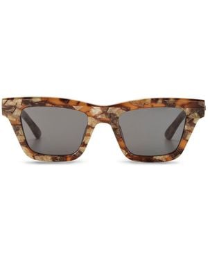 The Avantguard Yarrow Patchwork Tort Wayfarer Sunglasses - Brown