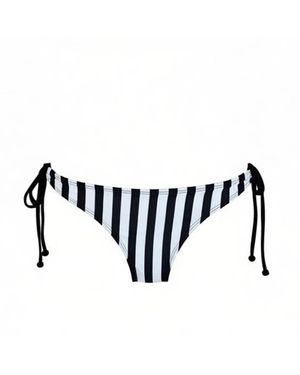 Brasini Swimwear Copa Tie Side Thong Bikini Bottom - Black