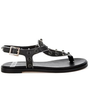 Rag & Co Avens Pearl Rivet Studded Flats - Black
