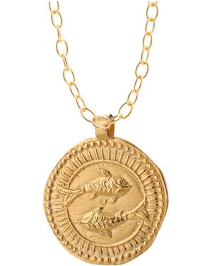 Goddess Charms Pisces Zodiac Charm Necklace Set - Metallic