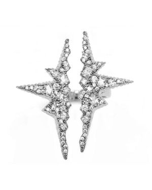 Bayemeyc Siaure Crystal Statement Ring - White