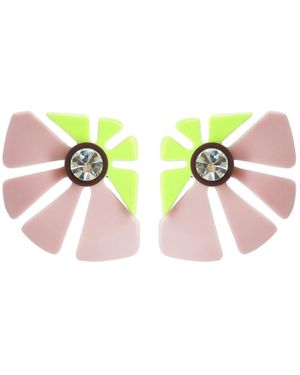 Gissa Bicalho Handmade Acrylic Earring Alecrim - Multicolour