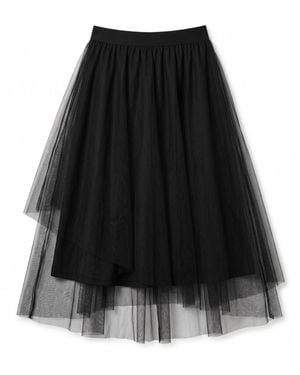 Louche Bertin Tulle Midi Skirt - Black