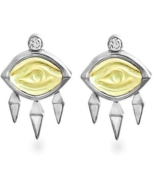 Myrto Katramadou Jewellery Aegean Eye – Citrine Earrings - White