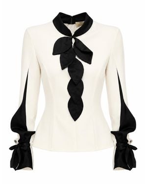 Julia Allert Elegant Fitted Blouse – - Natural