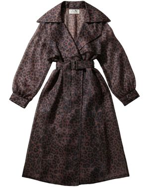 Azzali Leopard Hawa Trench - Black