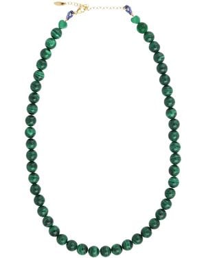 Kris Nations Malachite Baller Gemstone Beaded Necklace - Green