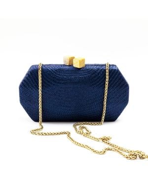 LIKHÂ Sarsuela Handwoven Clutch - Blue