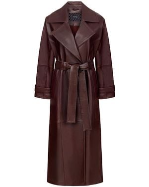 Saint Ones Arden Leather Trench - Red