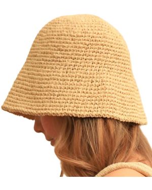 Springmoonatelier Neutrals Bucket Raffia Hat - Natural