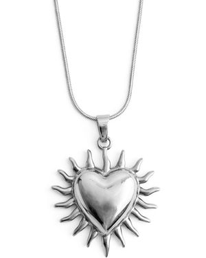 Maison De Gala Sun Heart Pendant Necklace - White