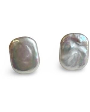 London Atelier Byproduct Freshwater Pearl Stud Earrings - Metallic