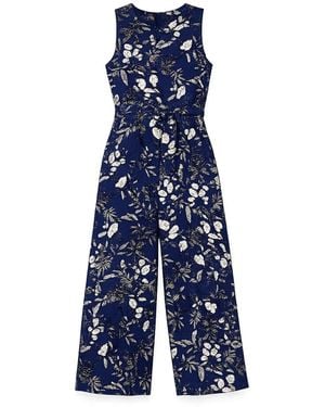 Yumi' Leaf Culotte Jumpsuit - Blue