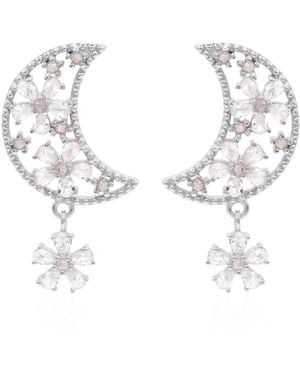 Luna Charles Posie Flower Moon Earrings - Metallic