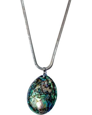 Babaloo Abalone Shell Pendant Necklace - Metallic