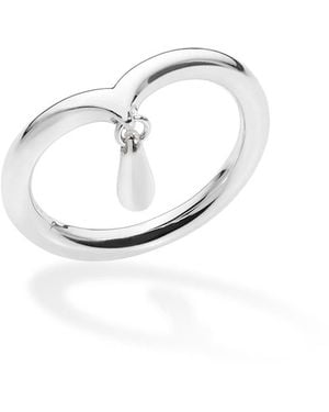 Lucy Quartermaine Midi Ring With Drip - White