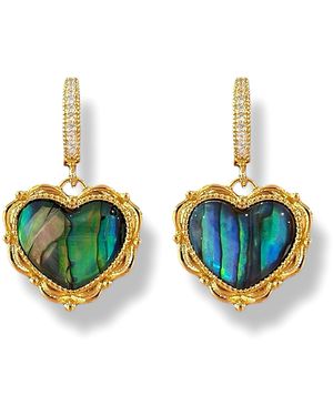 Ninemoo Ivory Heart Zircon Earrings – Ocean - Blue
