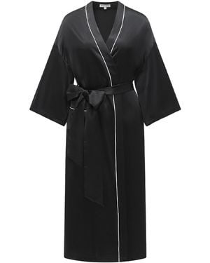 NOT JUST PAJAMA Timeless Collection Silk Robe - Black