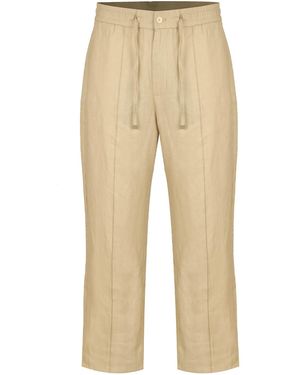 DAVID WEJ Neutrals Hugo Linen Drawstring Trouser - Natural