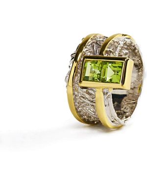 German Kabirski Verina Plated Ring With Peridot - Metallic
