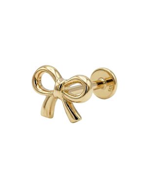 Melt'm Jewelry Ribbon Bow Stud Earrings - Metallic