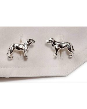 Simon Kemp Jewellers Realistic Sterling Silver Labrador Cufflinks - Metallic