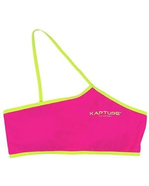 Kapture Dayglow One Shoulder Recycled Bikini Top - Pink
