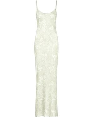 Lily Rou Neutrals Coral Silk Midi Slip Dress - White