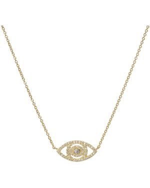 KAMARIA Evil Eye Necklace With Crystals - Metallic