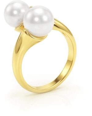 Unaloe Double Pearl Vermeil Ring – Ring For - Metallic