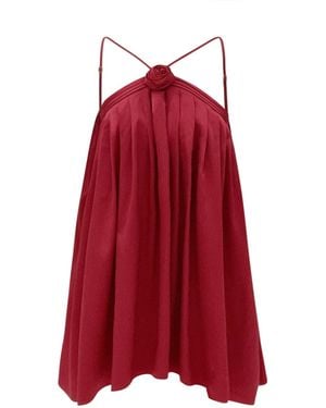 NUAJE NUAJE Lily Rosette Silk Mini Dress - Red