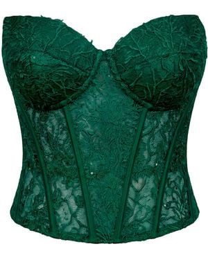 Angelika Jozefczyk Catrice Lace Corset Top Emerald - Green