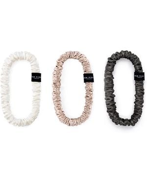 Silk Works Neutrals Neutral Skinny Scrunchies - White