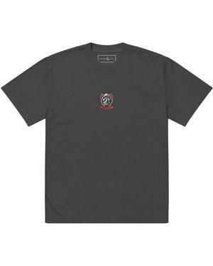 Anchor and Crew Faded Rinoceronte C. F. El Clasico Football Cotton Oversized T-Shirt - Black