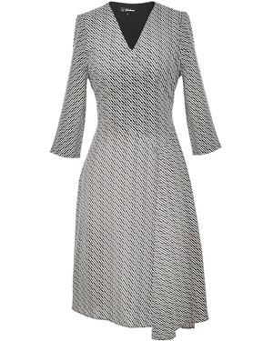 Smart and Joy Crossed Draped On Side Skater Dress - Gray