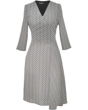 Smart and Joy Crossed Draped On Side Skater Dress - Grey