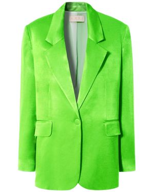 AGGI by HALEWSKI Bellamy Satin Flash Blazer - Green