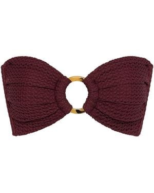 Montce Crochet Tori Ties Bandeau Bikini Top - Purple