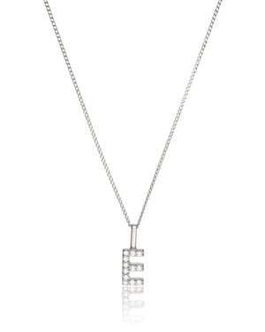 Lily & Roo Solid Genuine Diamond Initial Letter Necklace - Metallic