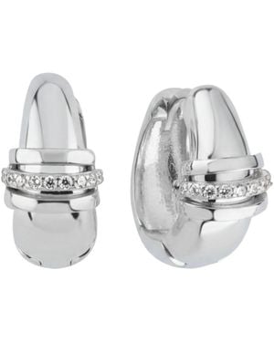 LINYA JEWELLERY Stone Mini Hoop Earrings - Metallic